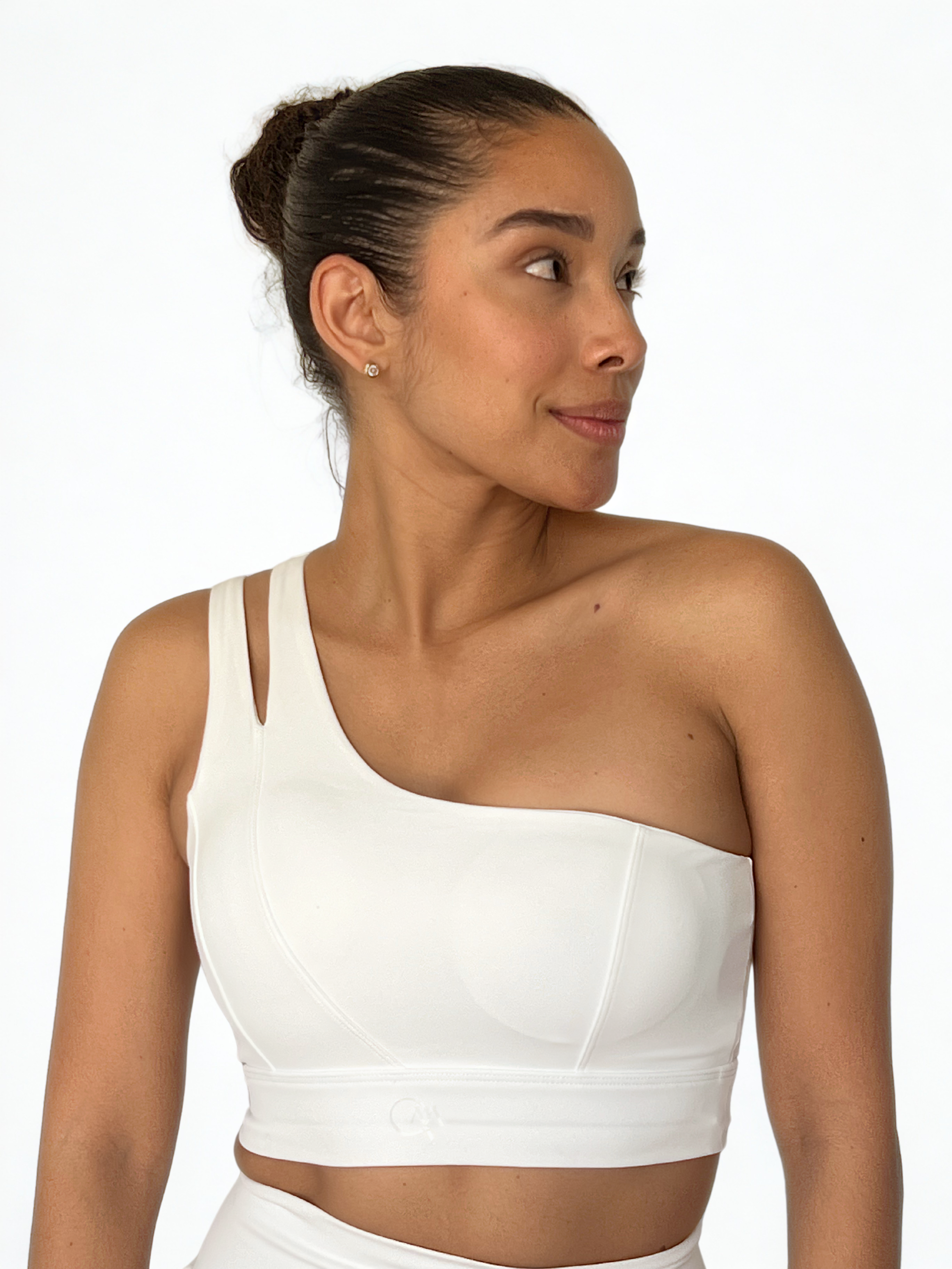 crop top deportivo blanco para mujer de mangas largas estilo oversize, ideal para entrenamiento